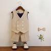 Children's Suit Korean Vest Shorts Boy's Six Day Activity Performance Clothing Baby One Year Old Flower Girl Wedding Dress