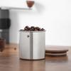 Luftdichter Edelstahl-Kaffeebehälter mit Holzdeckel, Kleines tragbares Kaffeebohnen-Aufbewahrungsglas für die Küche