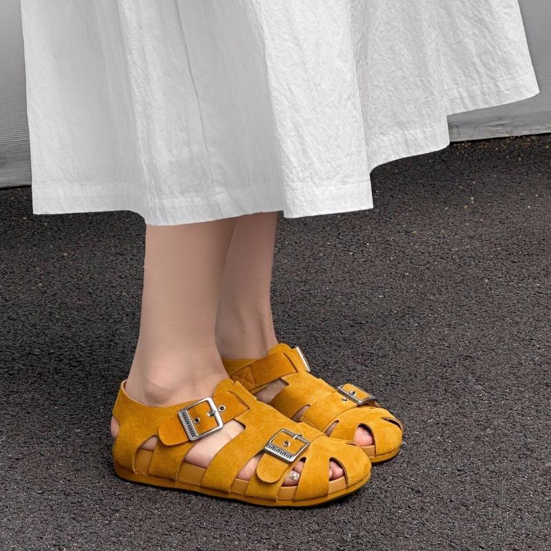 Leather Bag Head Sandals Women's Summer Wear New Versatile Platform Muffin Retro Sandals Women