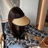 New Summer Sun Protection Hat UV Headband Straw Woven Empty Top Big Brim Showing Face Small Straw Hat