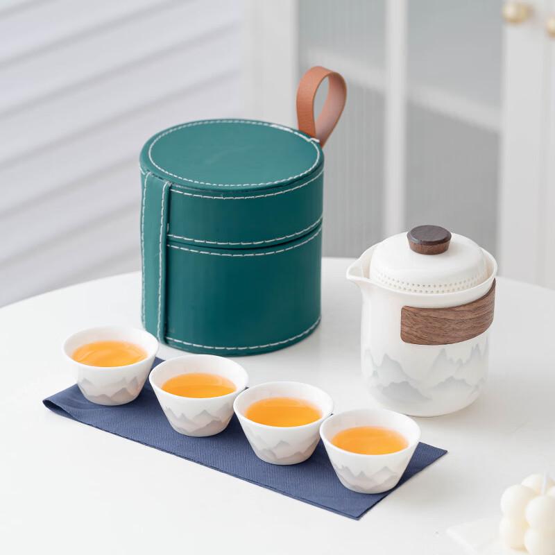 Mutton Fat Jade White Porcelain Lingxue Travel Tea Set