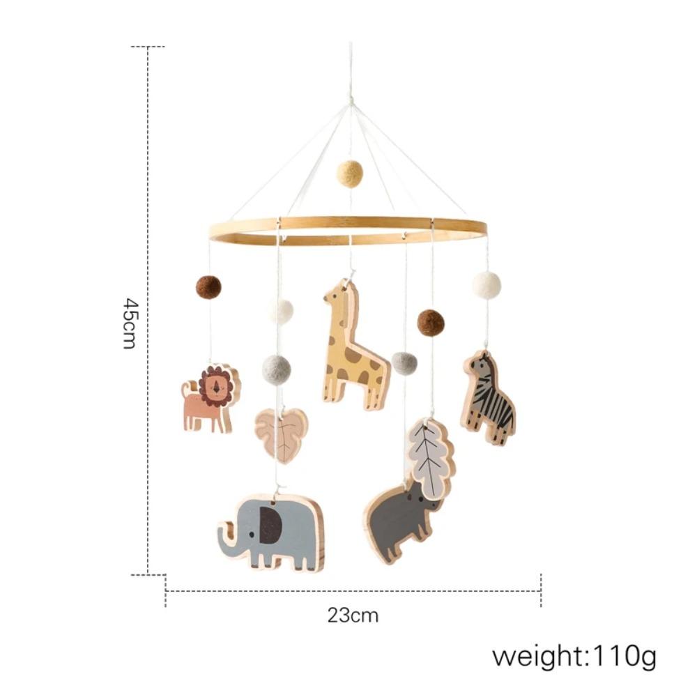 Baby Wooden Bed Bell Cartoon Rabbit Mobile Hanging Rattles Toy Hanger Crib Mobile Bed Bell Wood Toy Holder Arm Bracket Kid Gifts