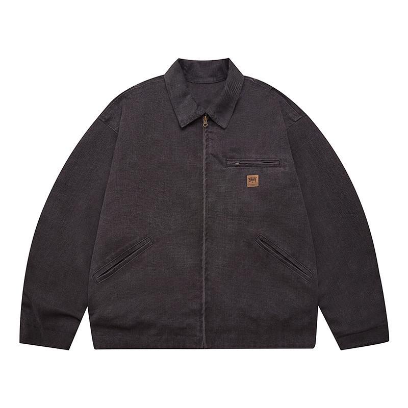 

Вінтажна ретро японська куртка з лацканами кавового кольору - Чоловічий повсякденний вуличний одяг 2XL чорний