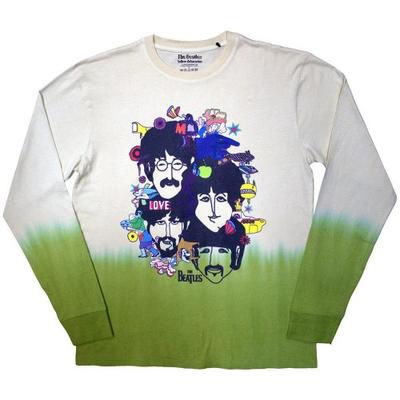 The Beatles Unisex Adult Yellow Submarine Heads Collage Washed Long-Sleeved T-Shirt