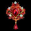 Shiny Crystal Teardrop Brooch Crown Romantic Wedding Party Pin Jewelry Gift