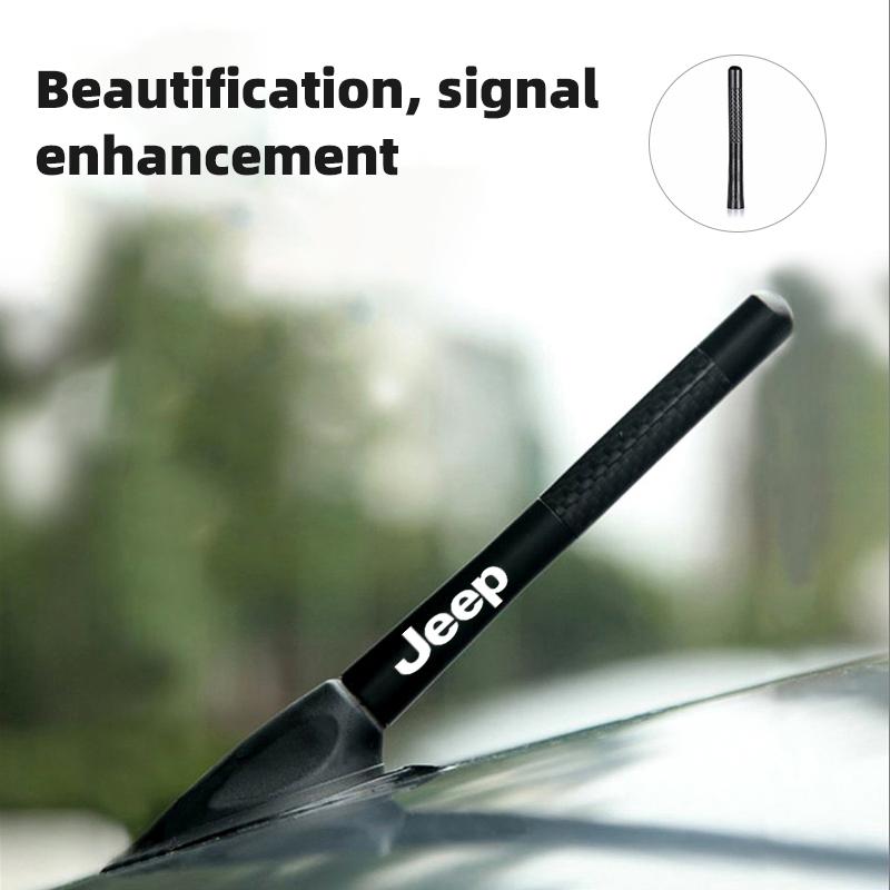Portabicchieri Fibra di Carbonio Antenna Radio Auto Ricevitore Segnale Accessori Per Jeep Renegade Grand Cherokee Compass Patriot Wrangler