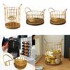 Coffee Pod Holder Coffee Pod Storage Basket Multifunctional Accessory , Golden for Coffee Lover Rustic Pod Container Wood Base