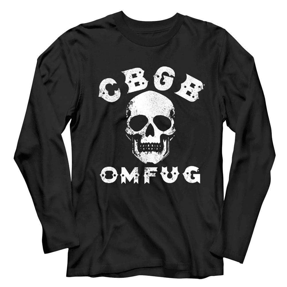 CBGB OMFUG Vintage Skull Men s Long Sleeve T Shirt L