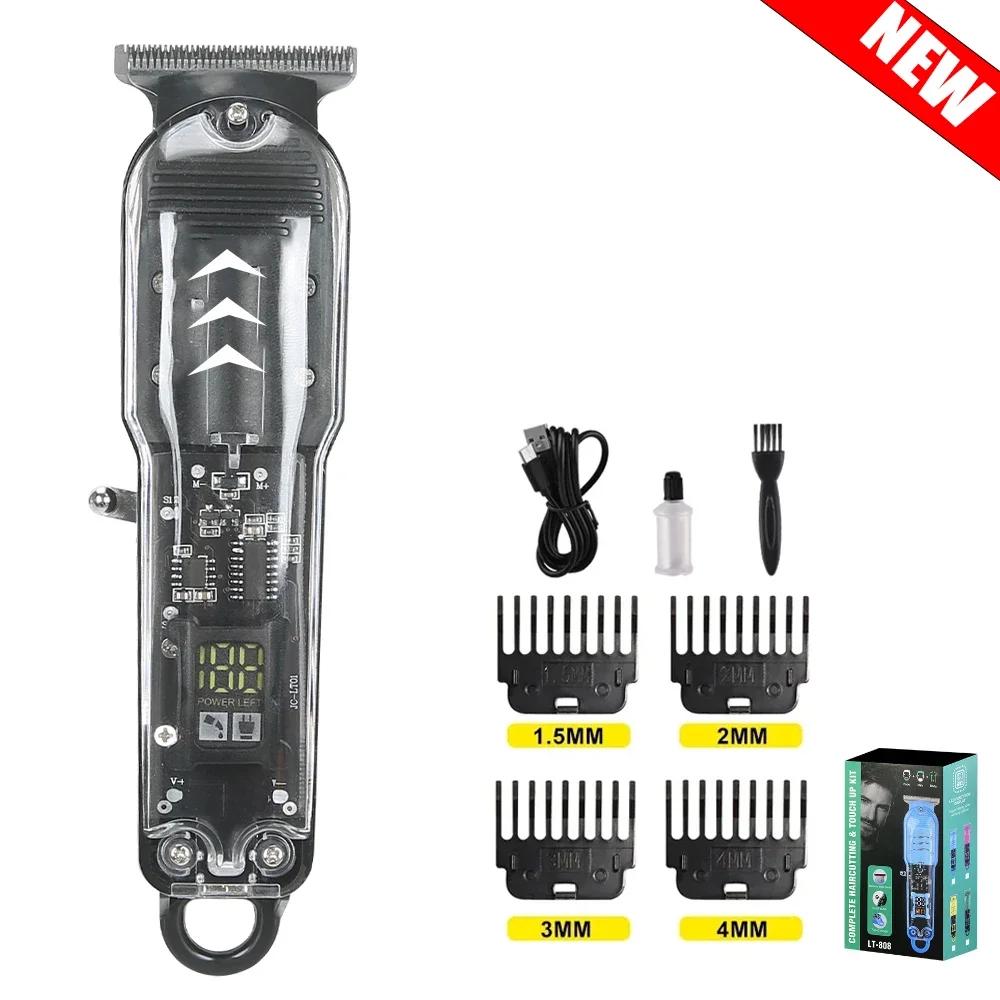 Powerful Hair Clipper with Digital Display Rechargeable Electric Retro Oil Head Electric Fader Hair Salon Professional Scissors
