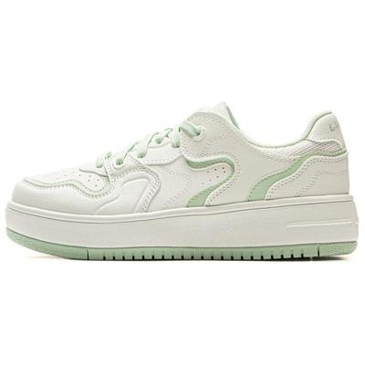 Li Ning Cheese Classic Mode Lässig Vielseitige Sneaker Rutschfest Abriebfest Atmungsaktiv Low-Top Skateschuhe Damen Sneaker Weiß Grün AGCV098-1