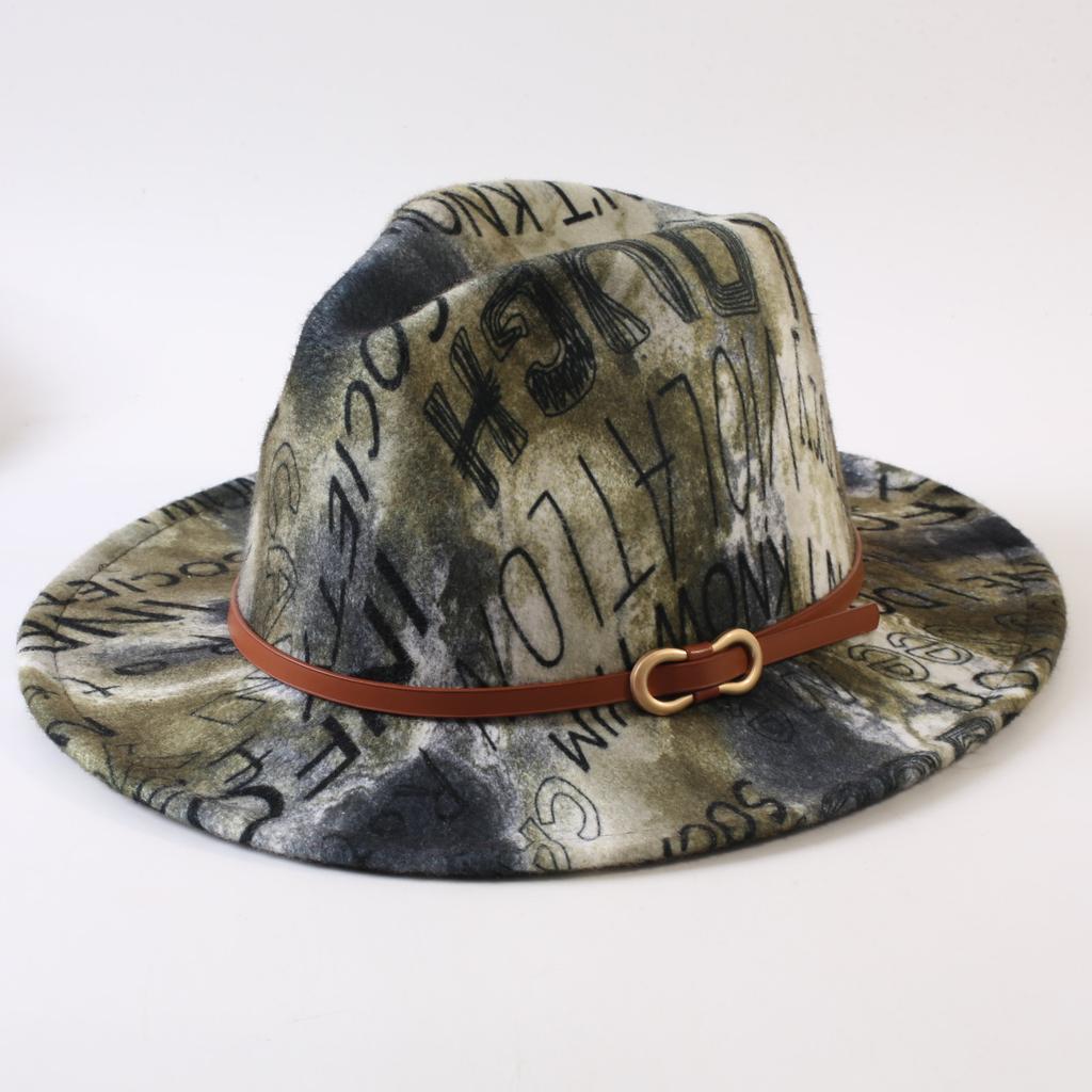 New European and American style letter printing fashion top hat men's and women's fashion jazz hat sunscreen sun hat