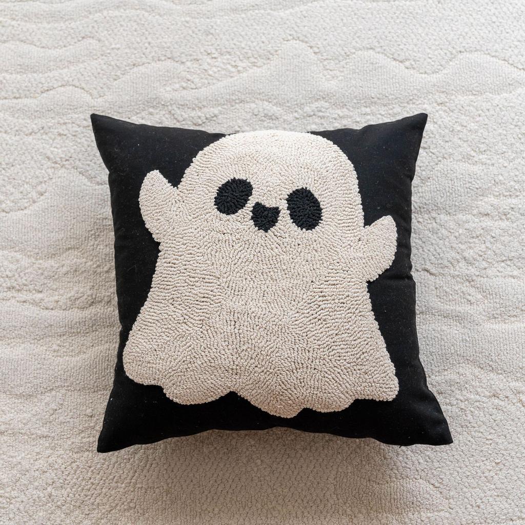 45x45cm Halloween Embroidery Throw Pillowcase Pumpkin Cotton Decoration Pillow Cushion Cover Sofa Halloween Party Supplies