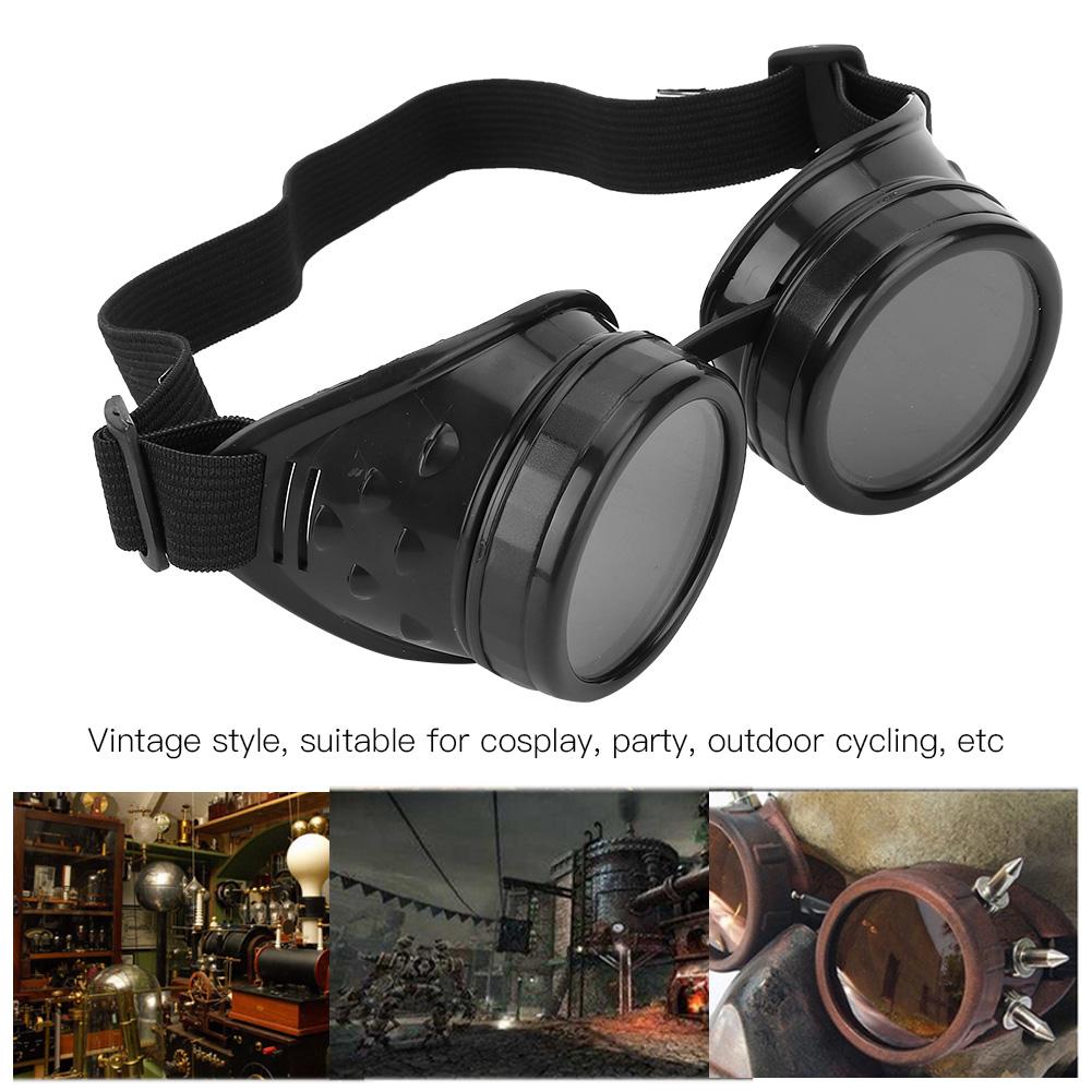Gogle Steampunk w stylu vintage ABS Dwuwarstwowe okulary przeciwsłoneczne na rekwizyt imprezowy Dekoracja czarne