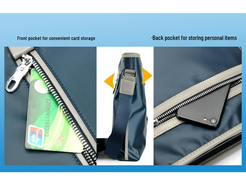 Men's Fashionable Oxford Cloth Shoulder Bag - Casual Vertical Crossbody Messenger Backpack