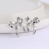 Vintage Irregular Metal Bowknot Earrings For Women Sweet Elegant Gold Color Women's Stud Earring Party Jewelry Holiday Gifts