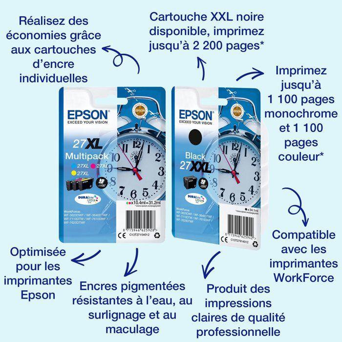 EPSON Multipack T2715 XL - Réveil - Cyan, Magenta, Jaune (C13T27154012)