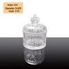 Clear Crystal Embossed Glass Yurt Candle Holder & Candy Jar with Lid