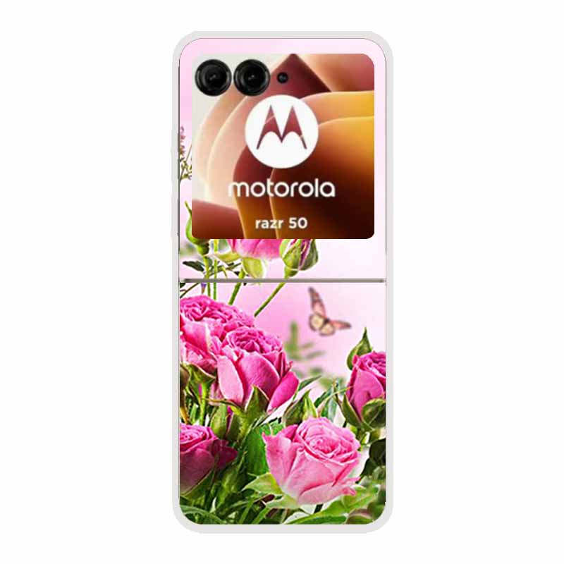 For Motorola Razr 50 Ultra Case Plastic Hard Painted Cartoon Transparent Back Cover Case for Motorola Razr 50 5G Hard PC Case 50