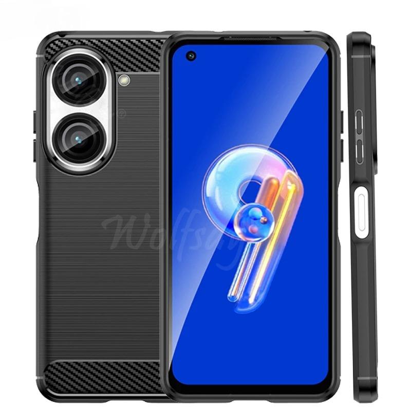 For Asus Zenfone 10 Case Anti-knock Silicone Carbon Fiber Back Cover For Asus Zenfone 10 Case For Asus Zenfone 10 Case 5.92 Inch