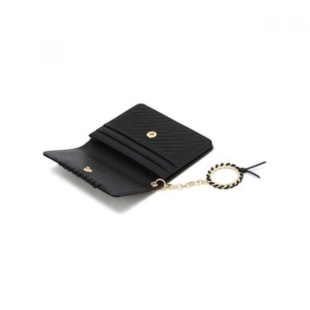 Daks Black Pattern Leather Card Wallet Dcho4e172bk