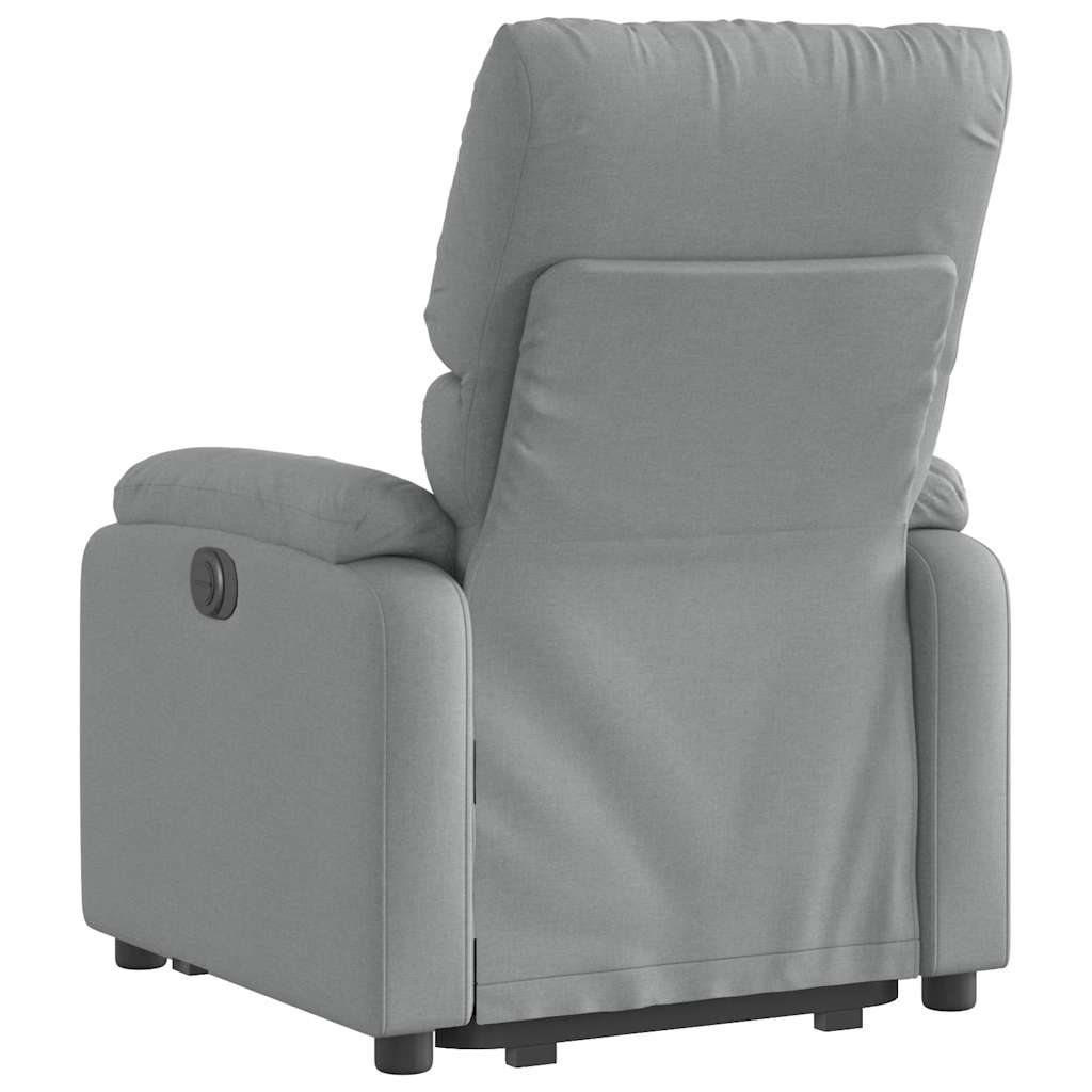 Electric Recliner Chair with Rising Function Light Grey Fabric