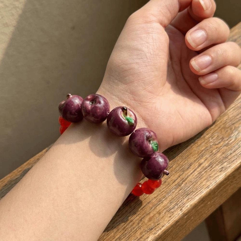 Colorful Beads Fruit Beaded Bracelet Exaggerated Stacked Bracelet Fashion Lemon Bracelet Party
