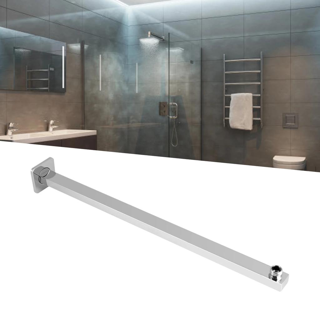 60cm Square Shower Head Extension Arm Wall Mounted Stainless Steel Rainfall Extend Pipe Tube Shower Holder Arm Bathroom Tools