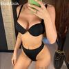 Sexy Push Up Female Swimsuit High Waist Bikini Women Swimwear Two-pieces Bikini Set Bra Cup Bather Bathing Suit Swim