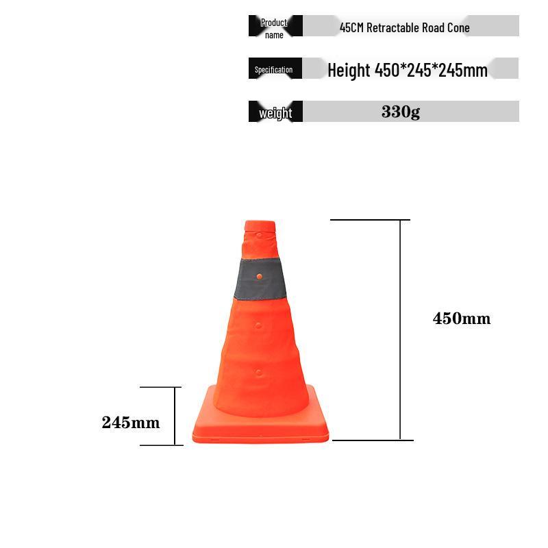 70CM Lightweight Retractable Anti-Collision Bollard Parking Cone