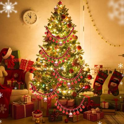 Weihnachtsperlen Girlande Frohe Weihnachten Feiertags Wimpelkette Girlande Vintage Emaille Perlen Dekoration für Zuhause Baumdeko