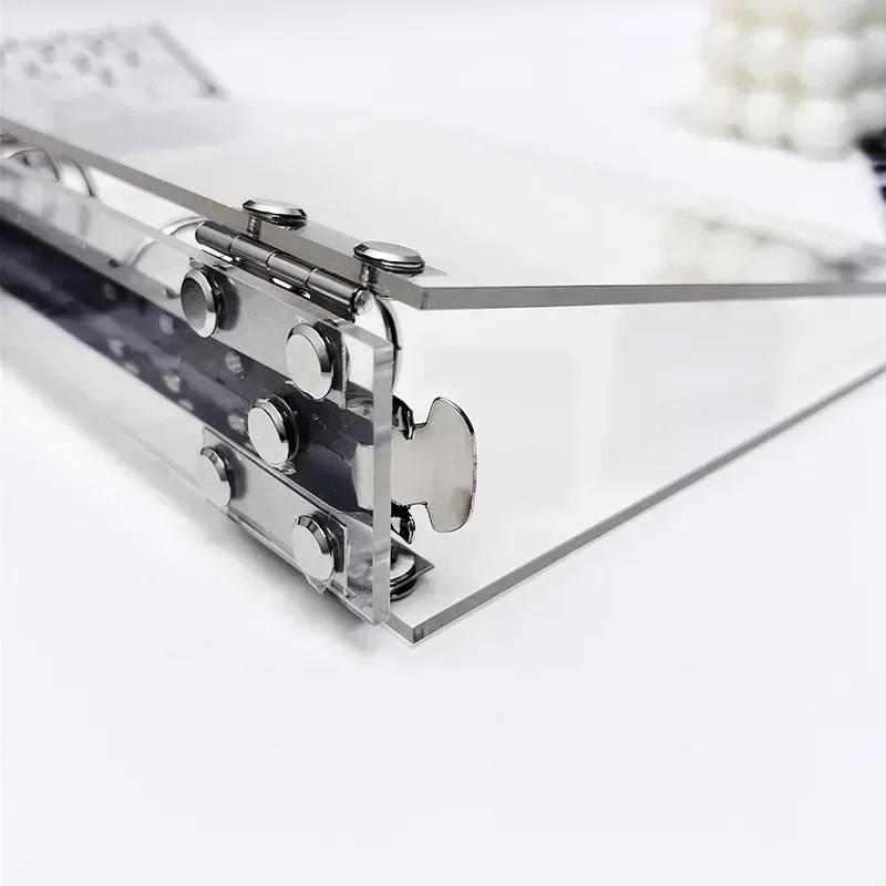 A5 Akrylowa Przezroczysta Powłoka Album na Zdjęcia na Luźnych Kartkach, DIY Odpinany Segregator, 6-otworowy Album Akrylowy Segregator Kpop, Segregator na Fotokarty