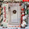Merry Christmas Couplet Banner Snowman 1 Pair Polyester Indoor Outdoor Decor