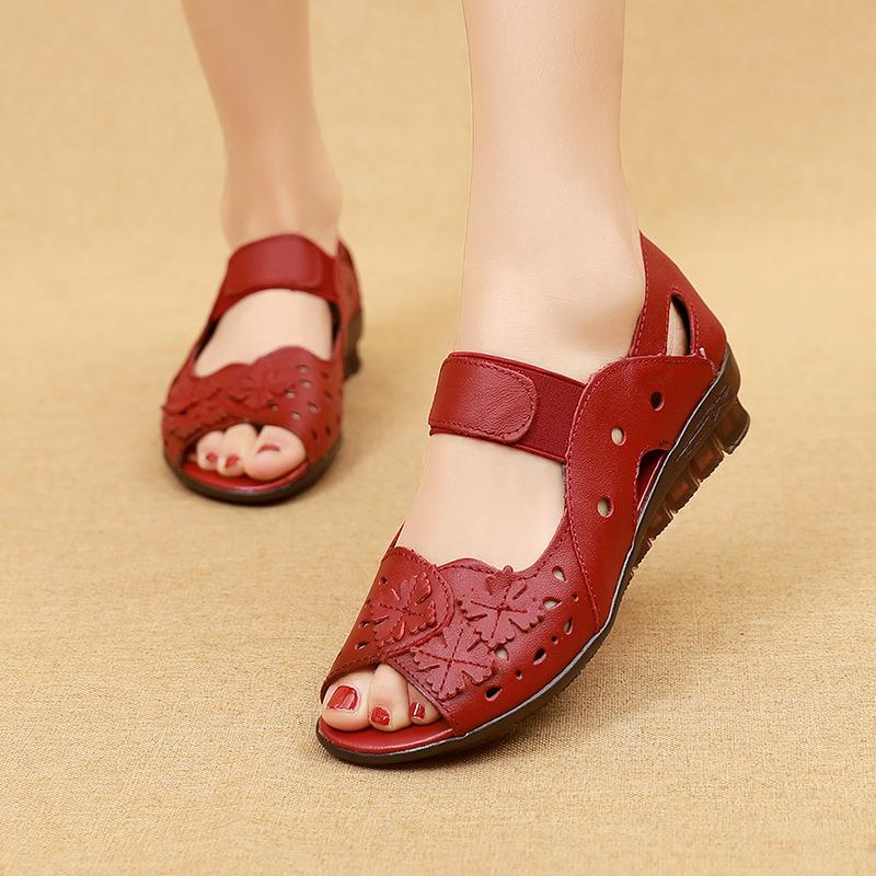 

Fashion GKTINOO Summer Genuine Leather Slip-On Sandals Women Shoes 2025 Comfortable Low Heel Soft Open Toe Flat Female Sandals 10