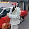 Moda feminina casual outono inverno cor sólida estampa manga comprida jaquetas e casacos casacos de plumas