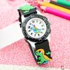 3D Cartoon Dinosaur Kids' Waterproof Quartz Watch - Boys & Girls Trendy Electronic Wristwatch