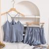 European and American Imitation Silk Pajamas Women's Summer Suspender Pajamas V-neck Summer Sexy Summer Shorts Set