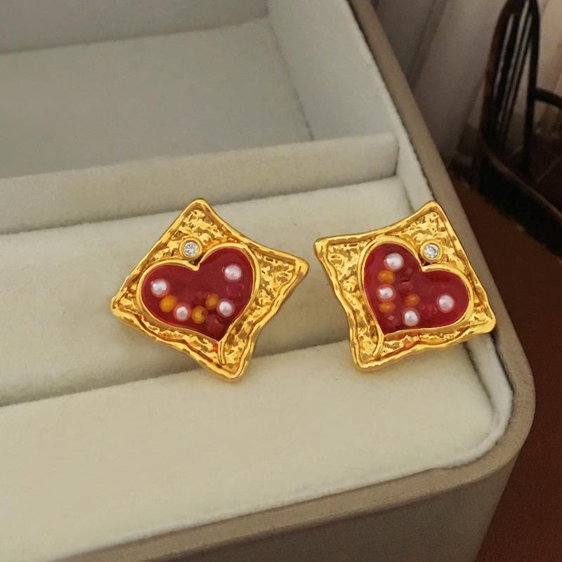 Premium Sense Light Luxury Spring and Summer Earrings Necklace Temperament Retro Earrings Trendy Niche Jewelry