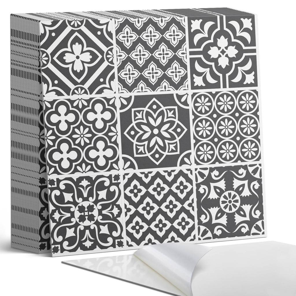 Set of Vinyl Tiles with a Motif for the Bedroom. Geometric Patterns In Tiles 20x20x20 Cm.