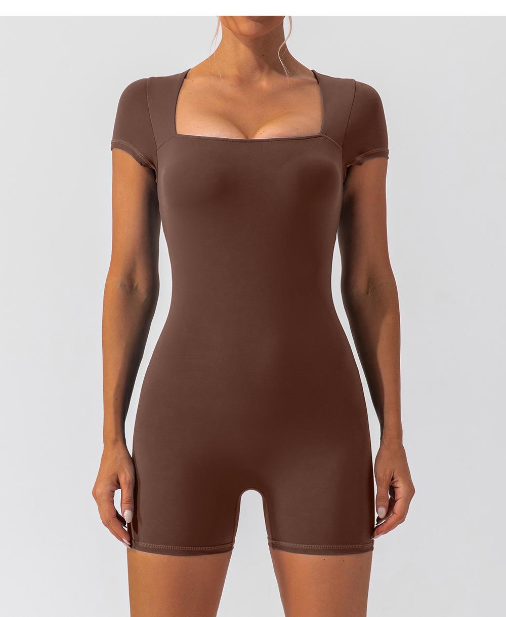 

Бесшовный короткий комплект для йоги XL коричневый