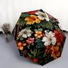 1 PC Automatic Folding Umbrella - Vintage flowers Pattern, Portable & Foldable Design with 8 Ribs, Christmas Birthday Gifts