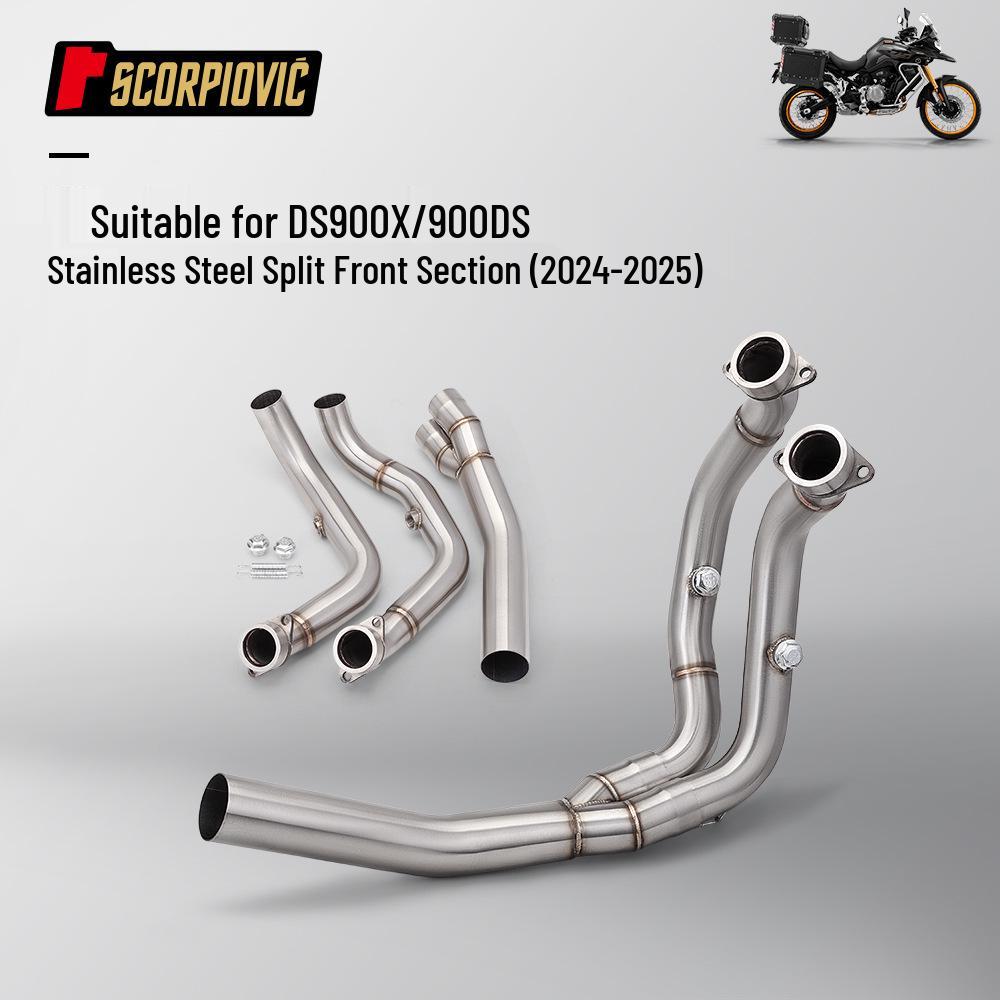 Compatible with DS900X: Stainless Steel Front and Mid Exhaust Sections for Seamless Installation