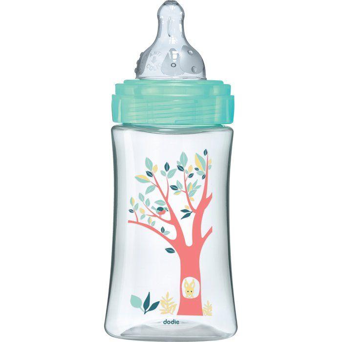 Biberon anti-colique - dodie - 270 ml - tétine ronde - 0-6 mois - 3 vitesses - débit 2 - vert