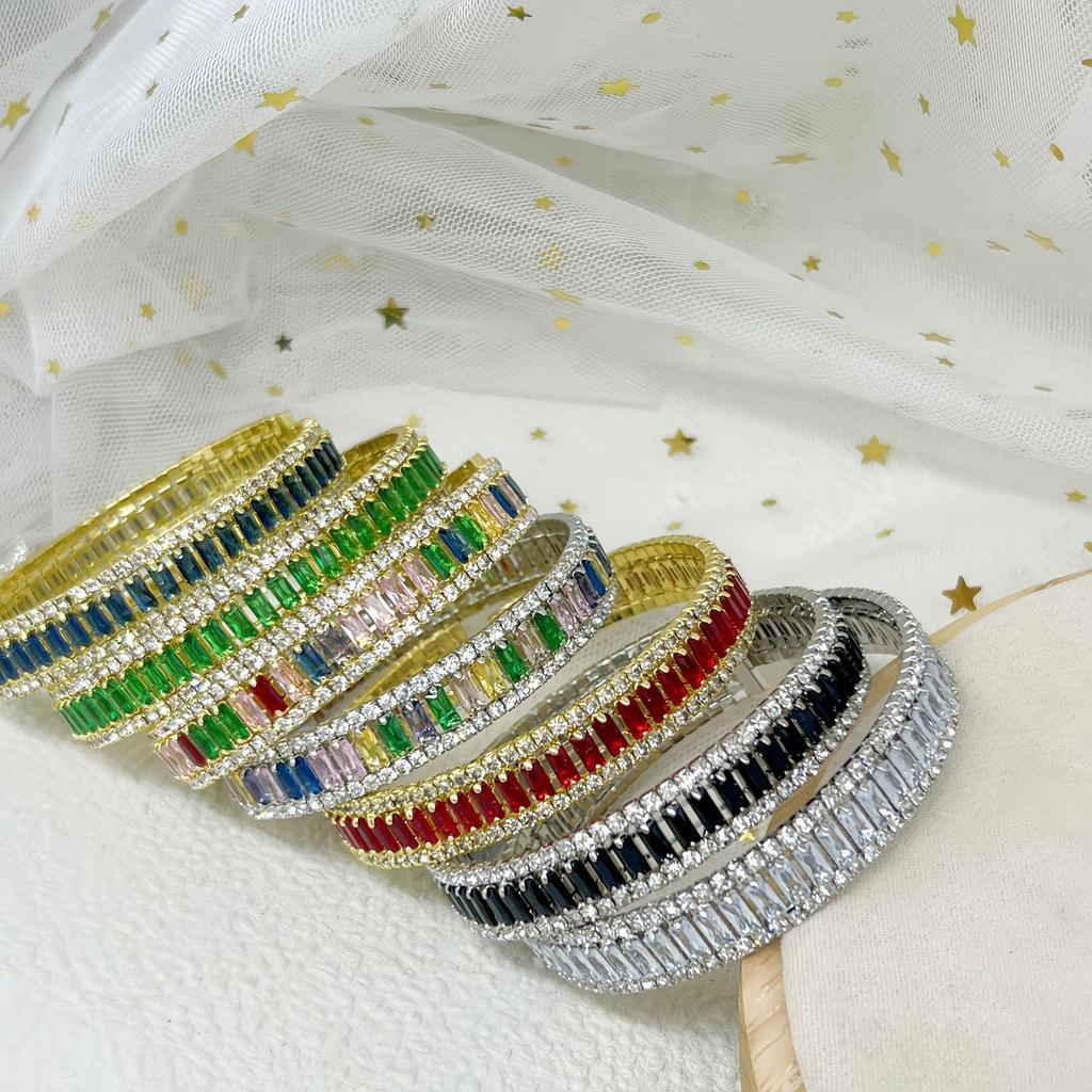 Cross-Border Elegant Round Full Diamond Adjustable Bracelet for High-End Events