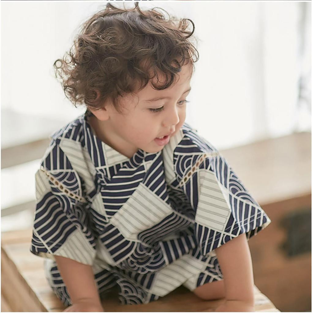 SEIWARAKU Baby Jinbei Top and Japanese Japanese Baby Clothes for Boys and Perfect for Fireworks Summer Obon and Summer Cool Loungewear and HF07 Size