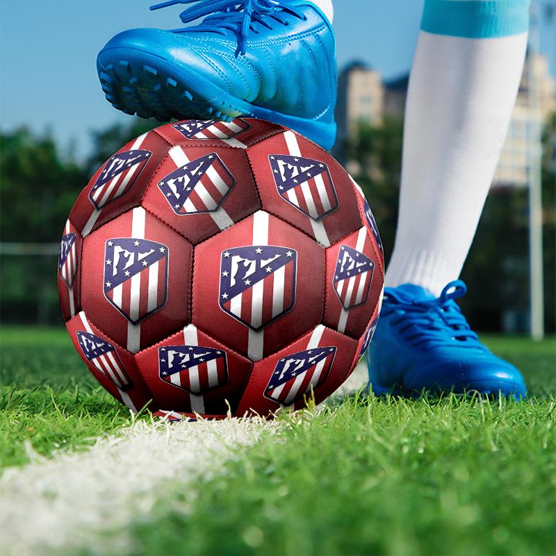 Football Club Print Size 5 Soccer Ball, PU Wear Resistant Football for Match Training and Daily Practice, Birthday Gift for Soccer Fans