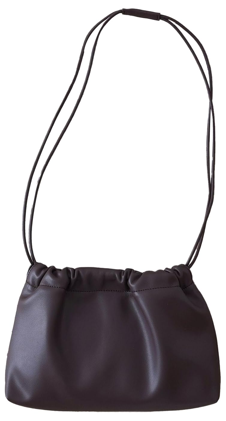 

EFOLE Faux Leather Drawstring Shoulder Bag for Women, Brown