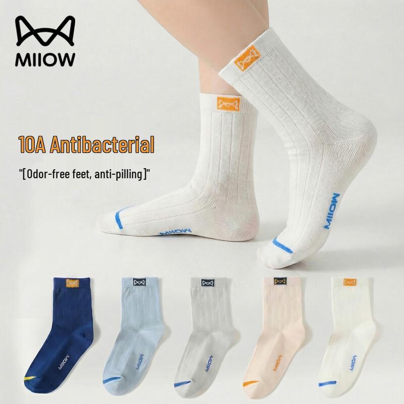 

MiiOW Kids Antibacterial Cotton Mid-Tube Socks M