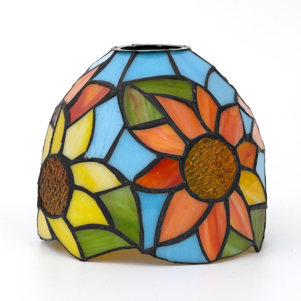 Glas-Fächerlampe im mediterranen Stil, Wandlampe, Kronleuchter-Ersatzlampenschirm 6 Zoll Buntglas einzelner Lampenschirm