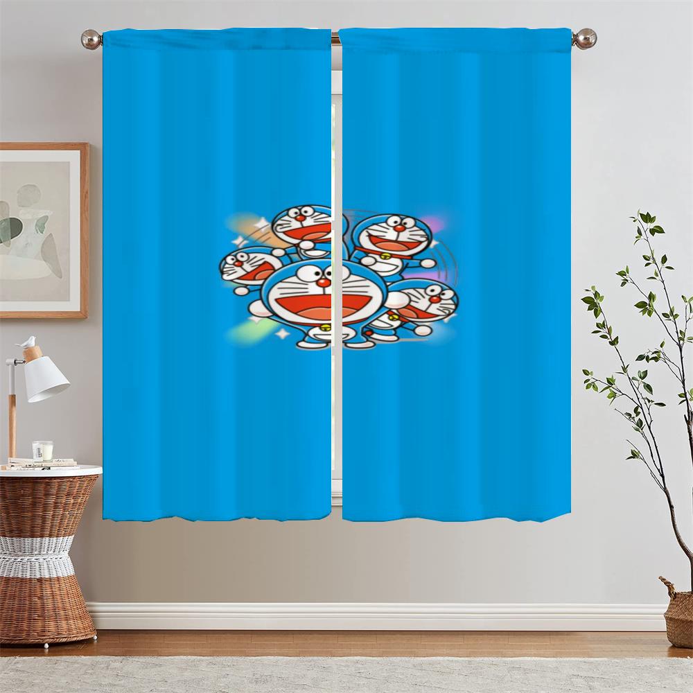 

Doraemon Шторы для детской комнаты Затемняющие шторы для ванной комнаты для дверей Шторы Тюль на кухне Оконные жалюзи Кудри для перегородок W50xH70cmx2pcs-CL