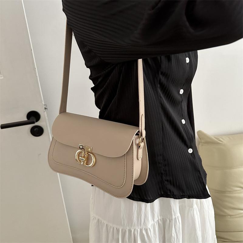 Chic Retro Stylish Women's Spring Small Square Bag Casual Shoulder Handbag In Black White Brown Beige